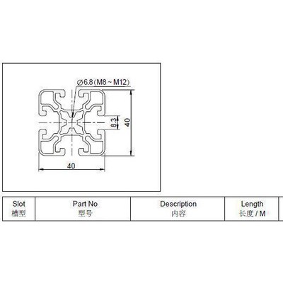 工業型材 鋁型材 4040 流水線鋁材